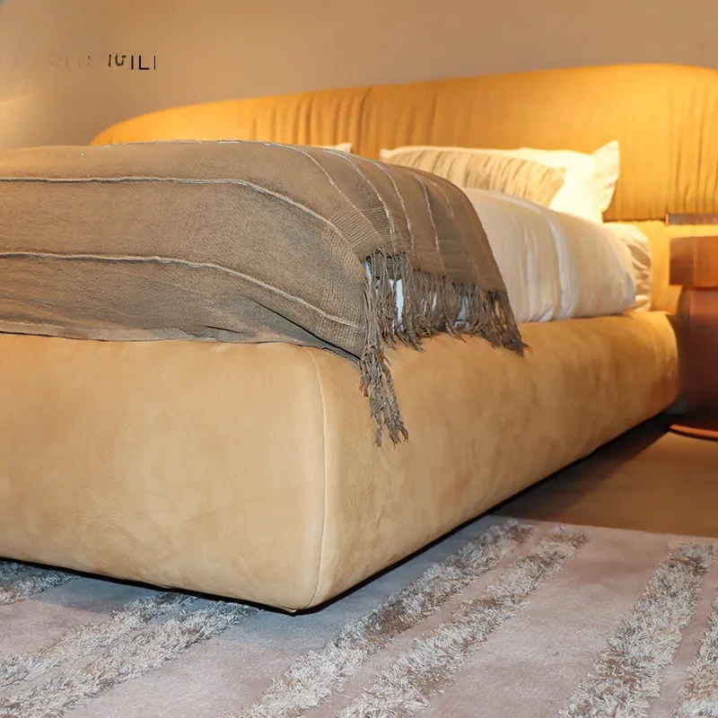 Home Custom Leather King Size Bed