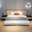 Modern King Size Leather Bedroom Bed