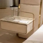 Modern Leather Cabinet King Size Bed
