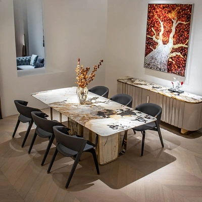 Customizable Italian Style Luxury Marble Dining Table