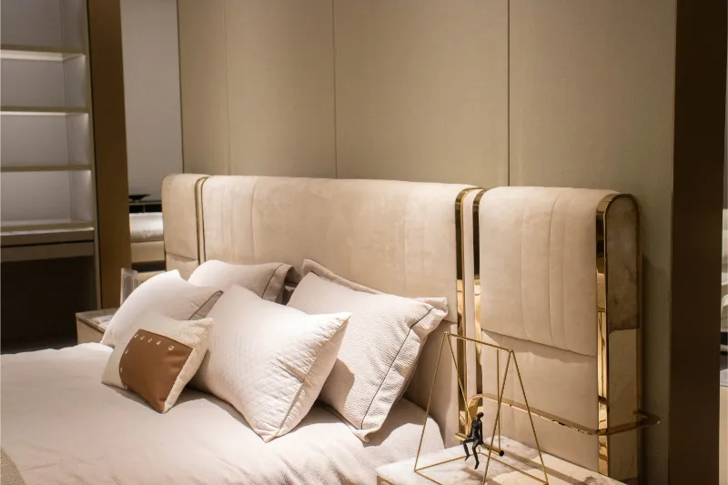 Modern Leather Cabinet King Size Bed