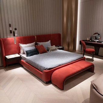 Custom Bedroom Furniture Leather Bed