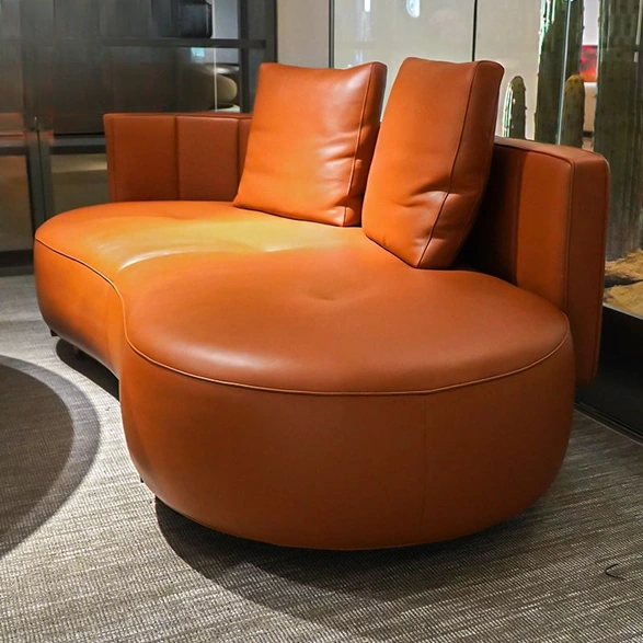 CONEMOON s6631 longe leather curved pop cubre sofa set