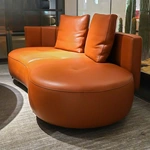CONEMOON s6631 longe leather curved pop cubre sofa set