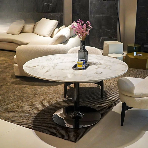 CONEMOON s6626 home furniture round marble table and chairs set