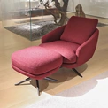 Red Fabric Lounge Chair Set