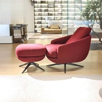 Red Fabric Lounge Chair Set