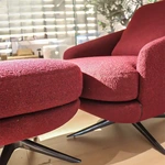 Red Fabric Lounge Chair Set