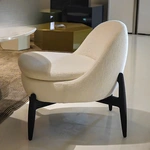 Beige Fabric Lounge Chair