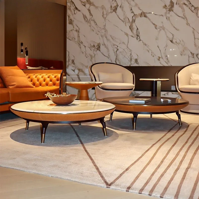 CONEMOON SM005-1 Round Marble Coffee Corner Table