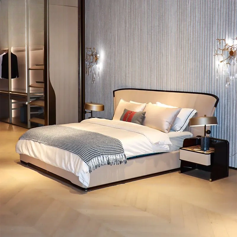 Genuine Leather Advanced Screen Bedroom Bed Genuine Leather Advanced Screen Bedroom Bed