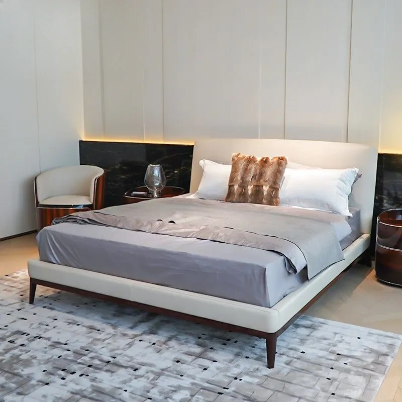 CONEMOON M9909B1 Genuine Leather King Size Bed