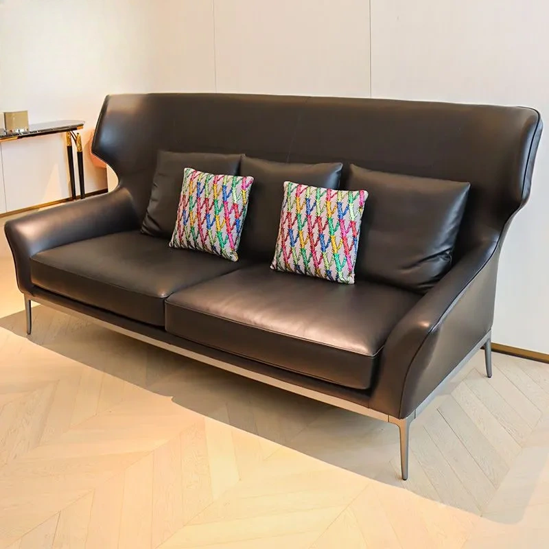 CONEMOON M9906SF3B Leather Elegant Black Sofa Set