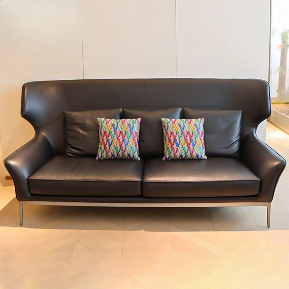 CONEMOON M9906SF3B Leather Elegant Black Sofa Set