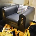 CONEMOON M9913 Italian Style Black Leather Living Room Sofas