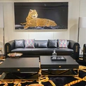 CONEMOON M9913 Italian Style Black Leather Living Room Sofas