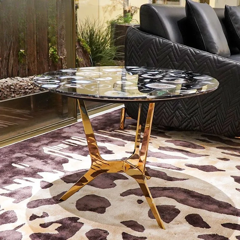 CONEMOON M097 Corner Marble Top Coffee Table