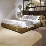 CONEMOON V2205B1 Stainless Steel Upholstered Leather Beds