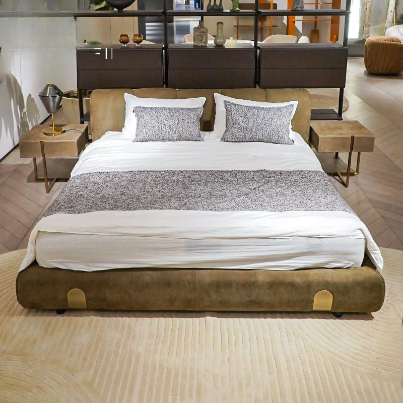 CONEMOON V2205B1 Stainless Steel Upholstered Leather Beds CONEMOON V2205B1 Stainless Steel Upholstered Leather Beds