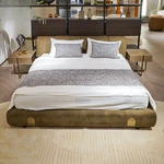 CONEMOON V2205B1 Stainless Steel Upholstered Leather Beds