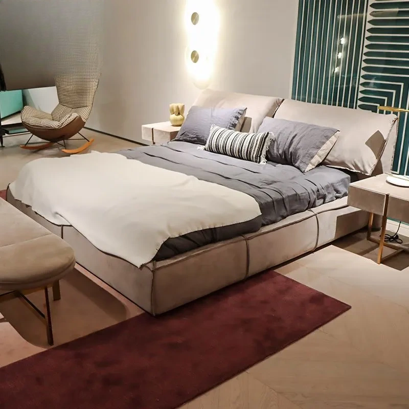 CONEMOON V2215B1 Genuine Leather Comfortable Bed