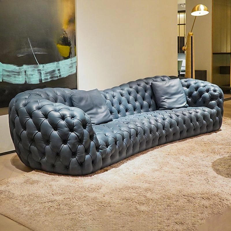 CONEMOON V2220SF4CX Chesterfield Leather Furniture Sofa Set