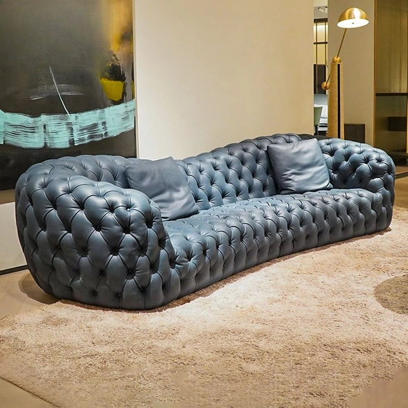 CONEMOON V2220SF4CX Chesterfield Leather Furniture Sofa Set