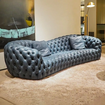 CONEMOON V2220SF4CX Chesterfield Leather Furniture Sofa Set