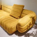 CONEMOON V2220SF4B Minimalist Style Yellow Leather Sofa Set