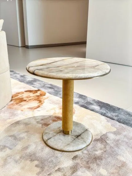 M7705H3-3 Elegant Marble - topped Round Tea Table