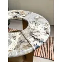 M7710H5 Corner Table: Exquisite Marble - topped Luxury with Gold - toned Frame