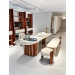 M7705H30 Mahogany & Marble Elegance Tea Table