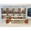 M7705H30 Mahogany & Marble Elegance Tea Table