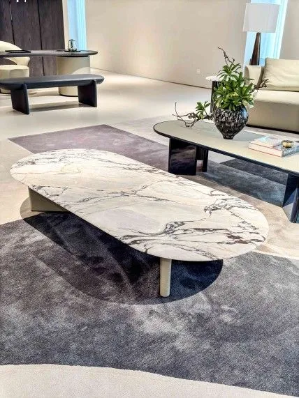 M7707H2 Cloud - pattern Elegant - stone Oval Tea Table