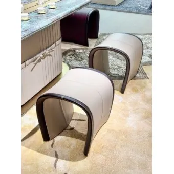 Beige - brown Elegant - leather M7716H35 Tea Stool