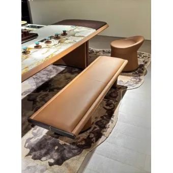 Warm - brown Serene - realm Long Stool M7701H36 Long Tea Stool
