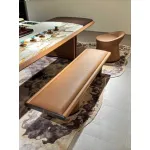 Warm - brown Serene - realm Long Stool M7701H36 Long Tea Stool